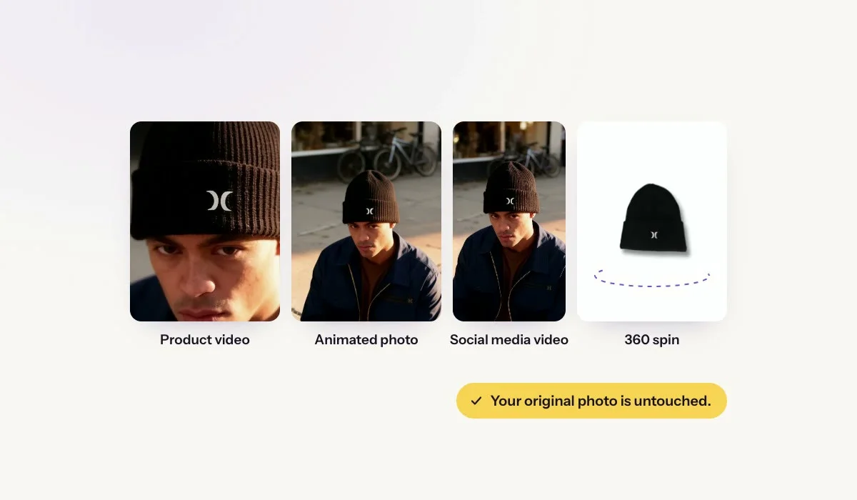 On-model product photos: one product photo turned into model images and videos
